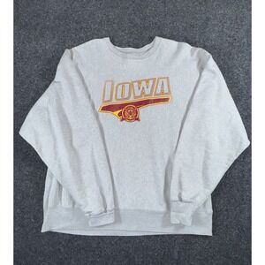 Vintage Champion Reverse Weave Iowa Sweatshirt Gray Crewneck USA Made Sz XL